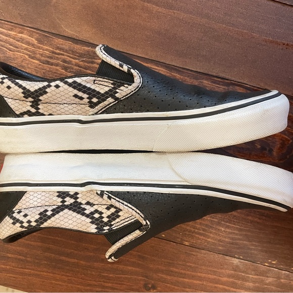 Vans Black and White Perforated Slip-Ons - Picture 6 of 8